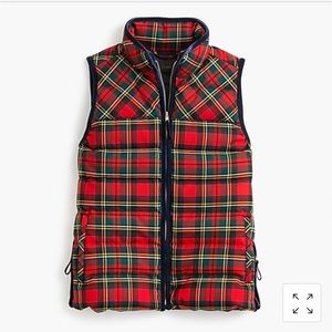 Jcrew Holiday Excursion Red Plaid Vest Small